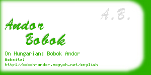 andor bobok business card